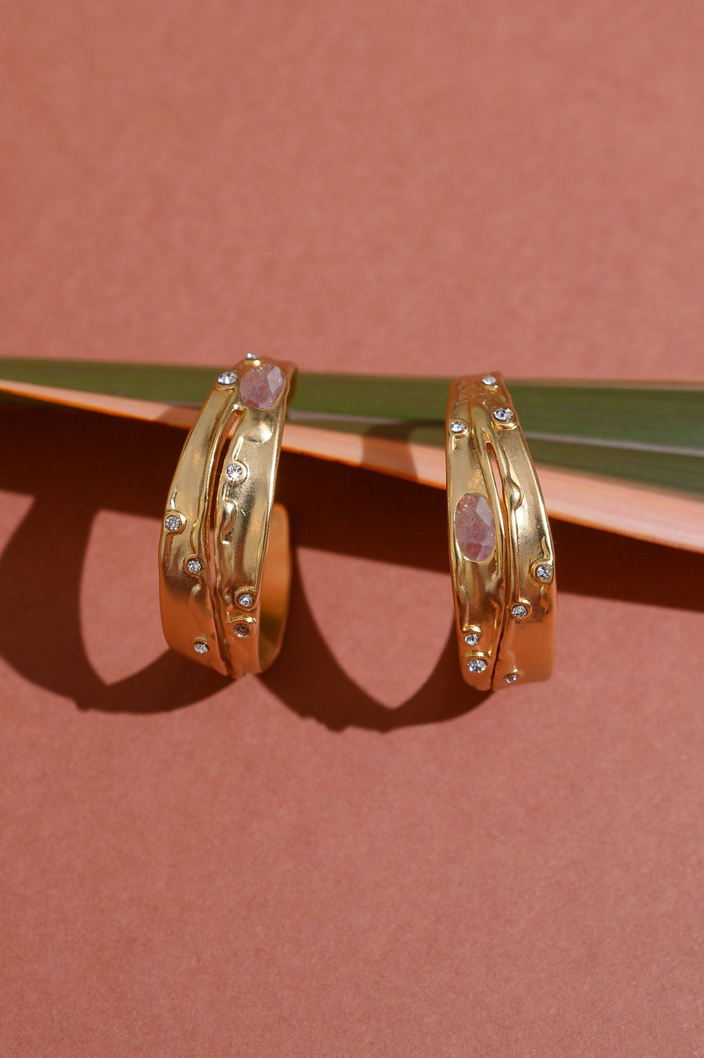 Sprinkled Stones Hoop Earrings