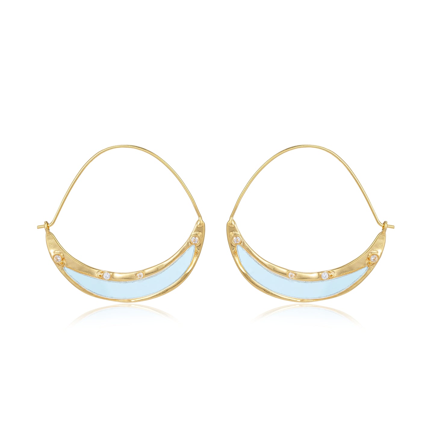Crescent Gemstone Hoops