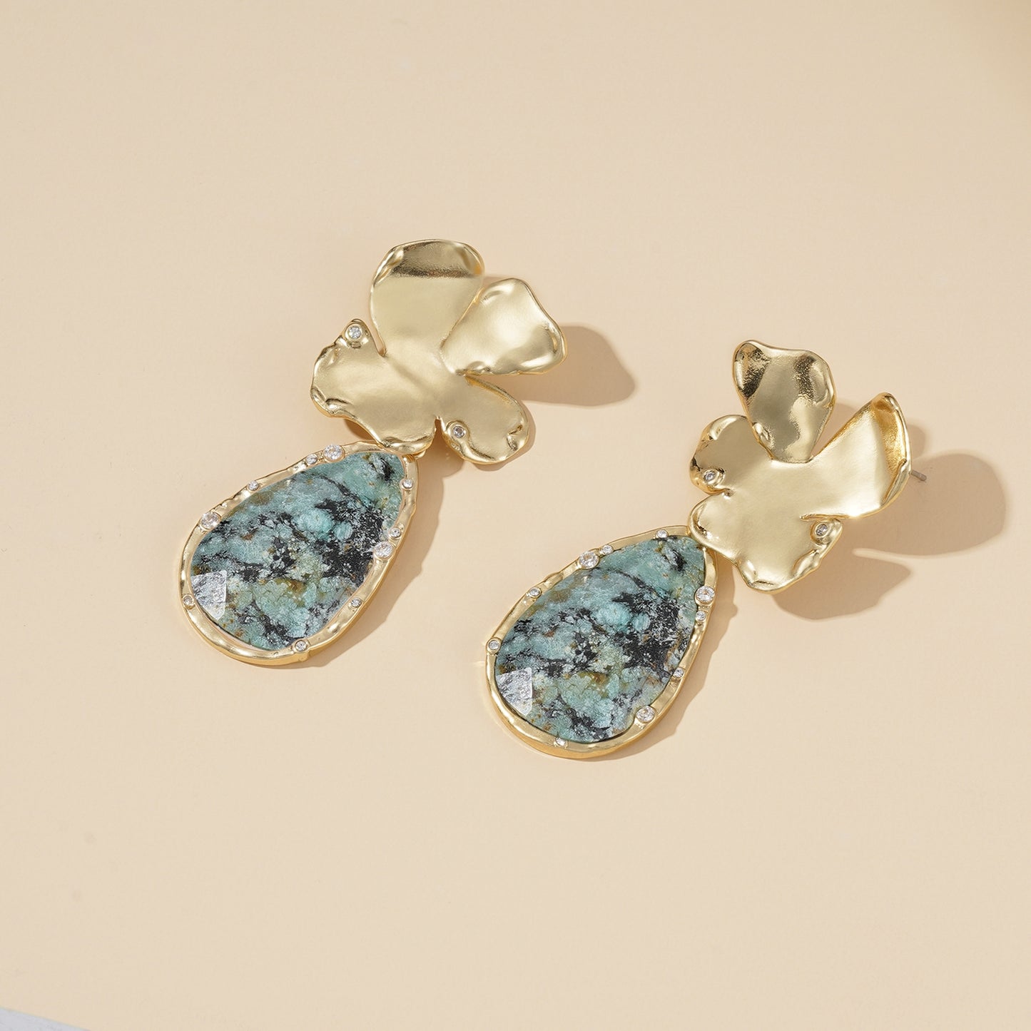 Golden Flora Drop Earrings