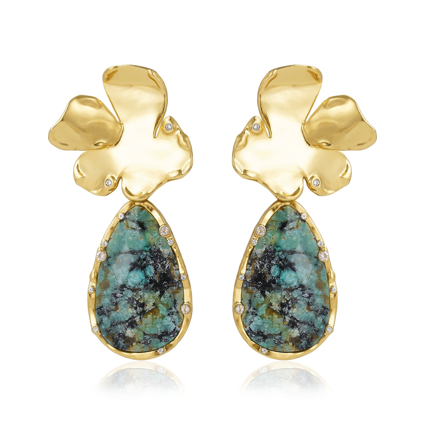 Golden Flora Drop Earrings