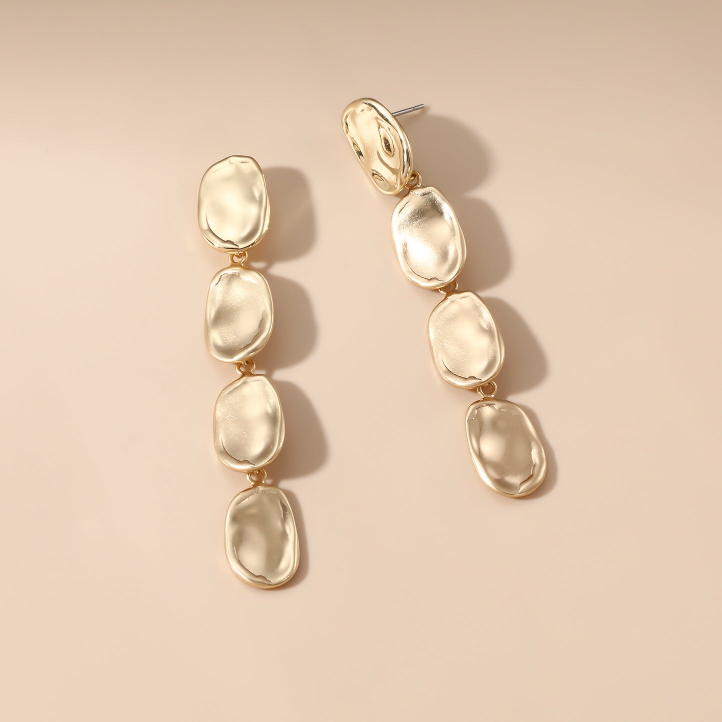 Golden Pebble Flow Earrings