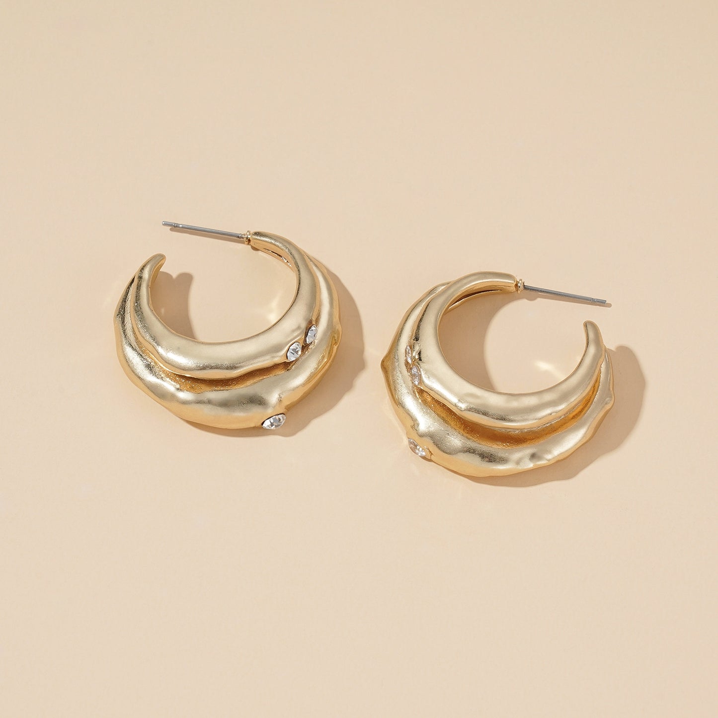 Modern Stacked Hoops Earring