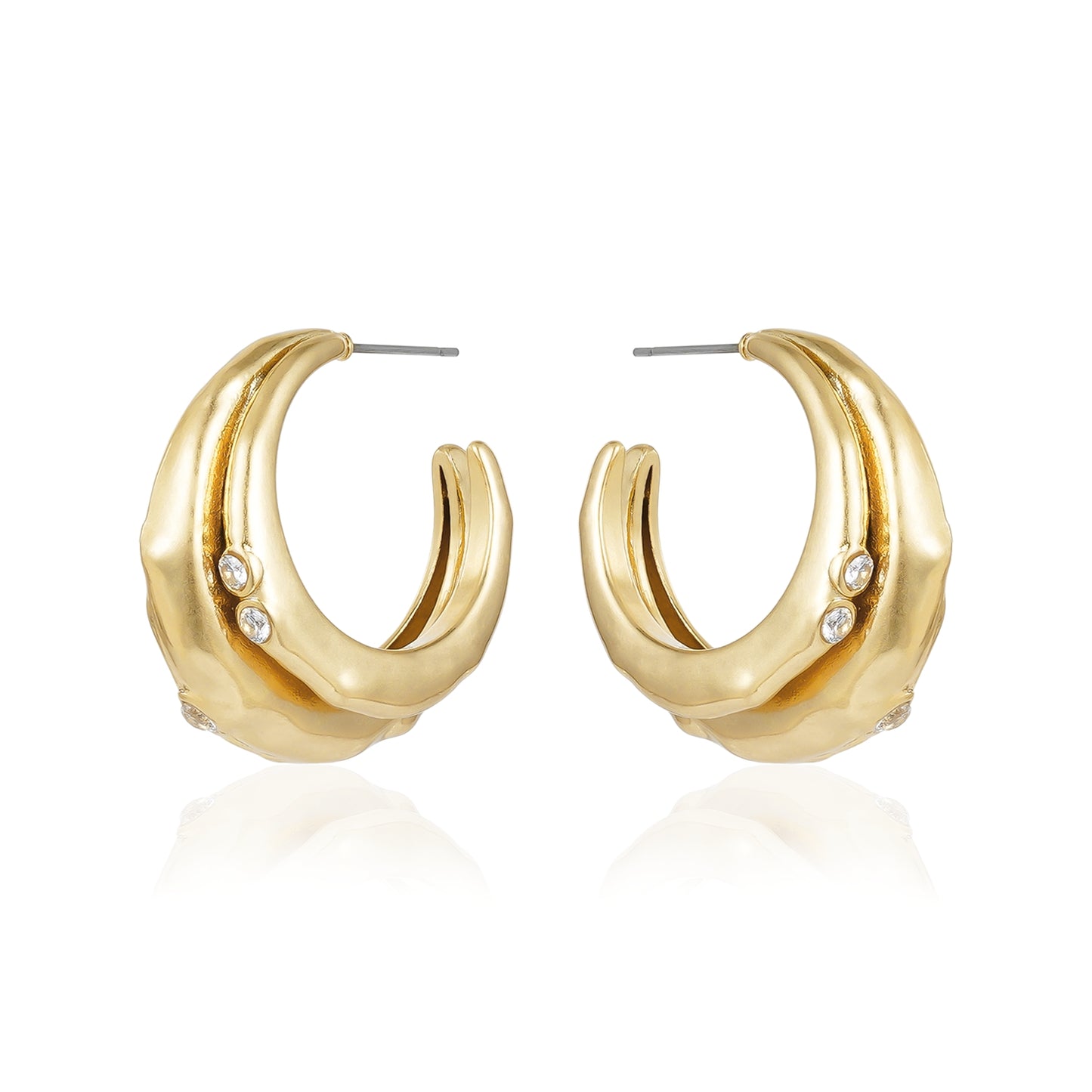 Modern Stacked Hoops Earring