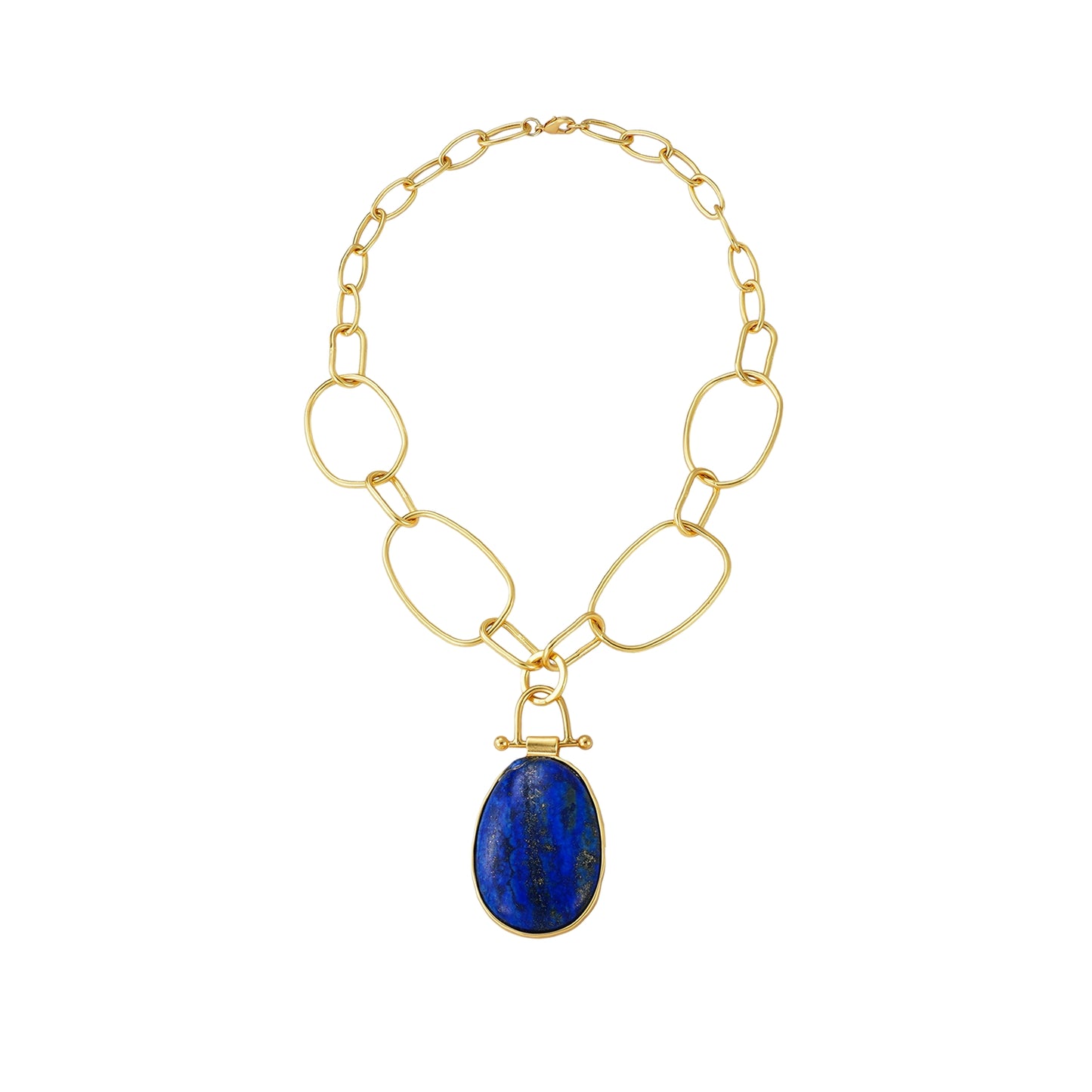 Luxe Oval Pendant Chain Necklace