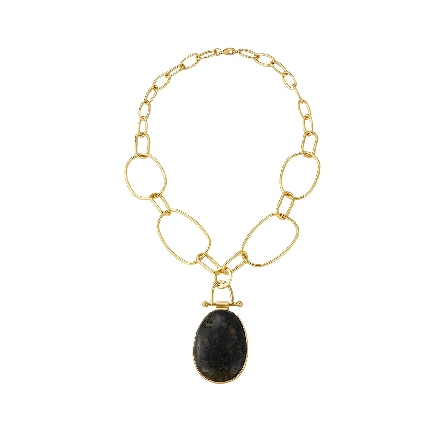 Luxe Oval Pendant Chain Necklace