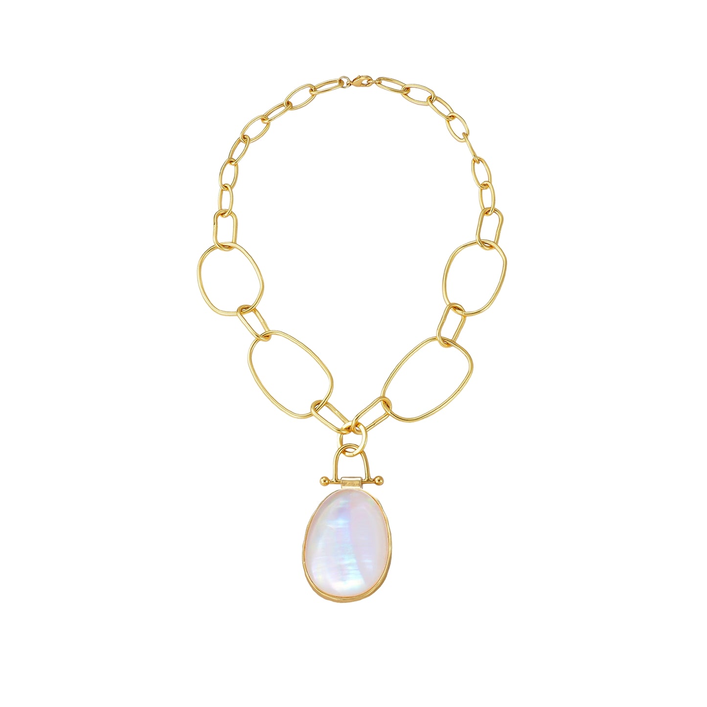 Luxe Oval Pendant Chain Necklace