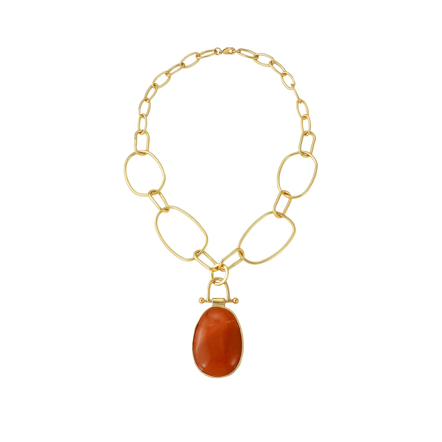 Luxe Oval Pendant Chain Necklace