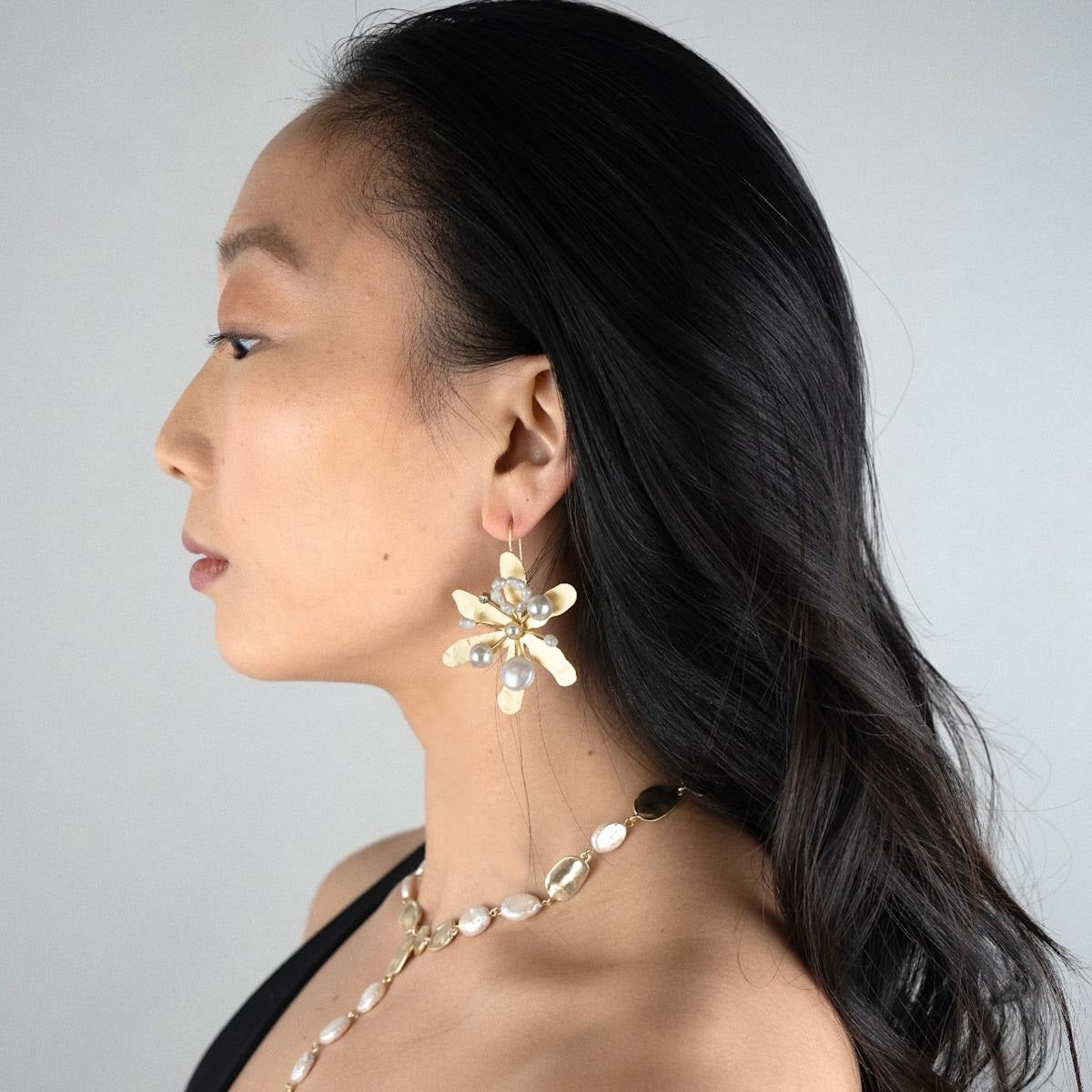Blossom Pearl Drops Flower Earring