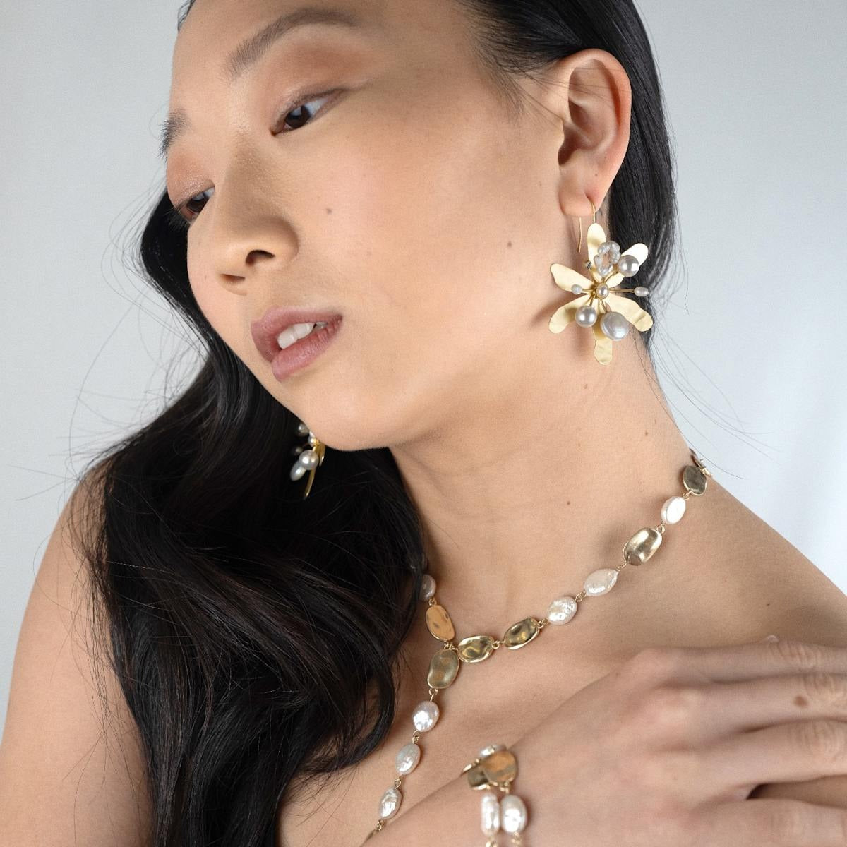 Blossom Pearl Drops Flower Earring