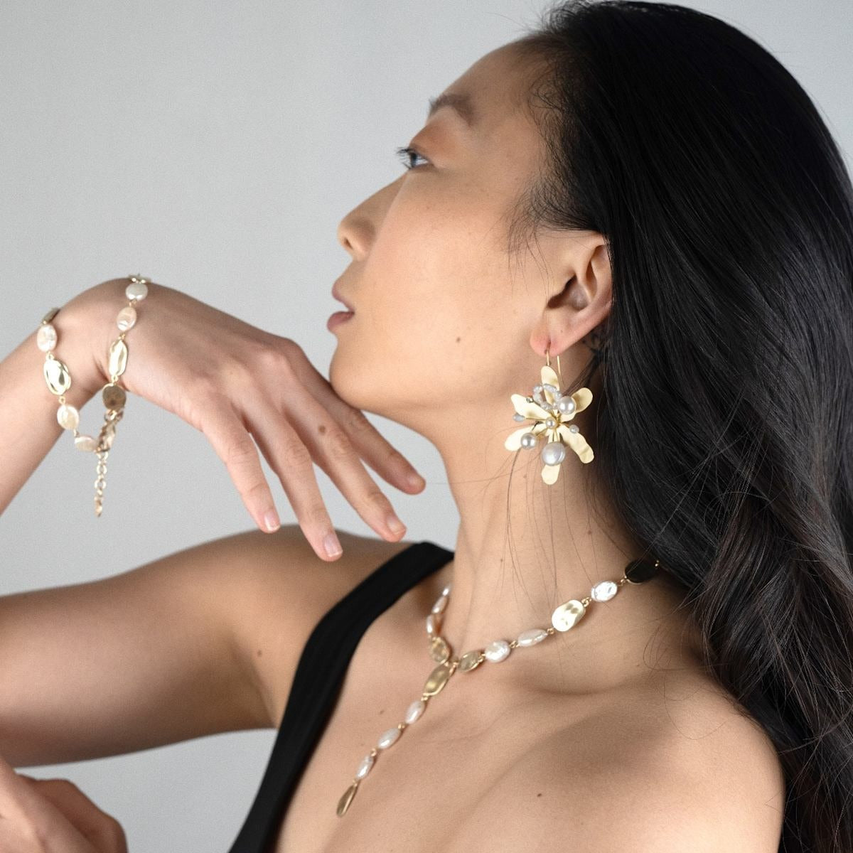 Blossom Pearl Drops Flower Earring