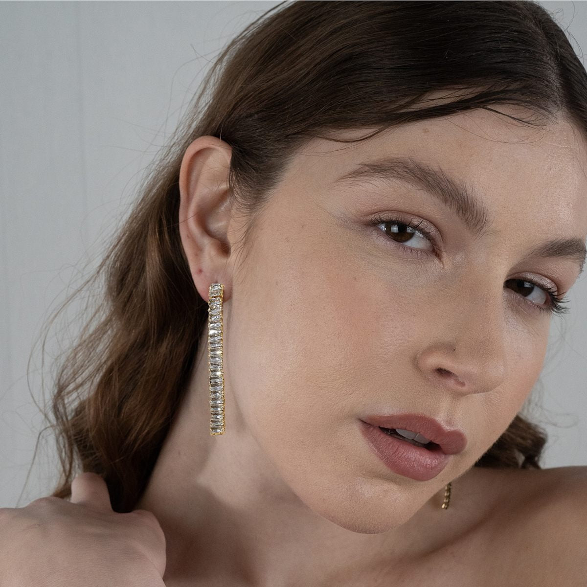 Crystal Beam Earrings