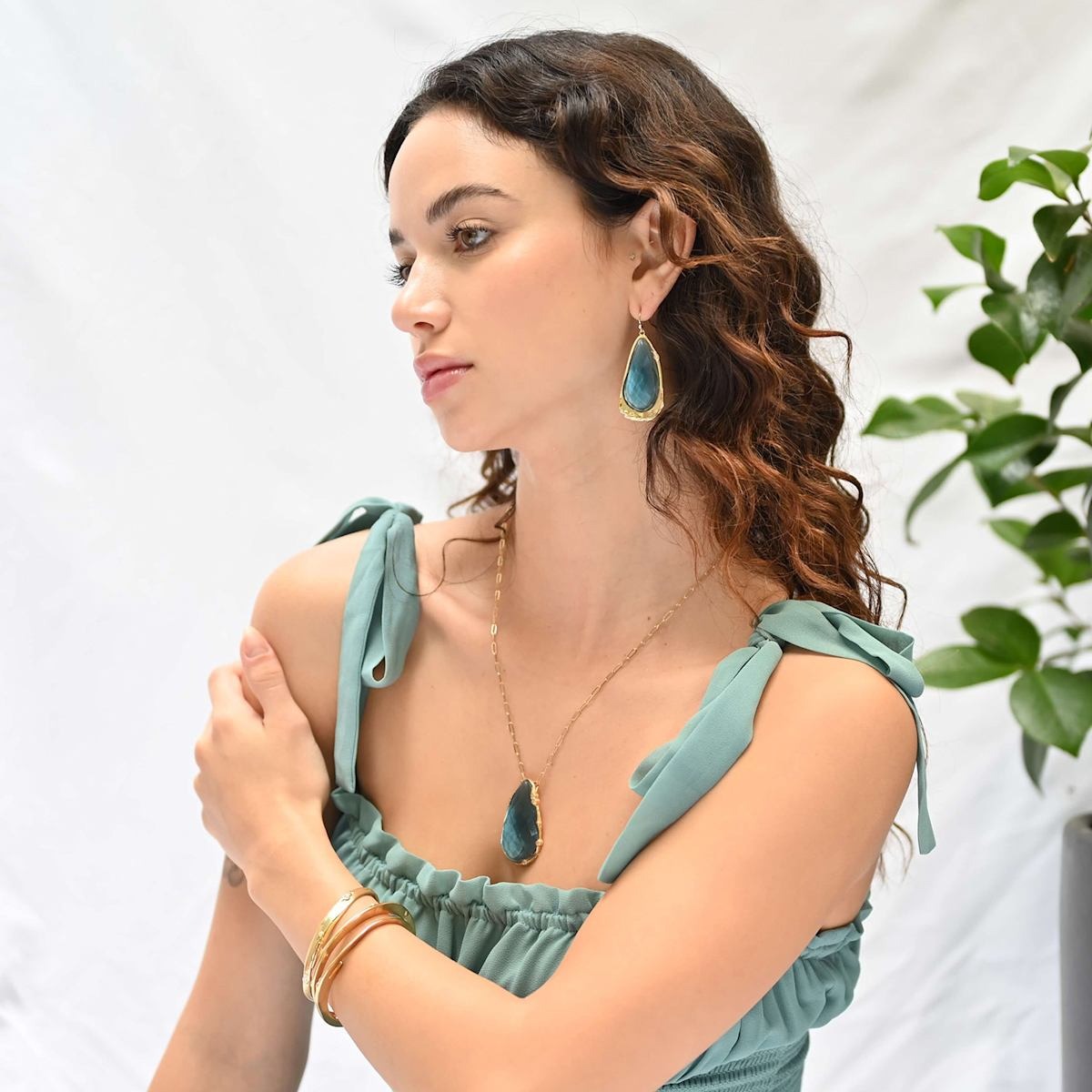 Organic Teardrop Statement Necklace