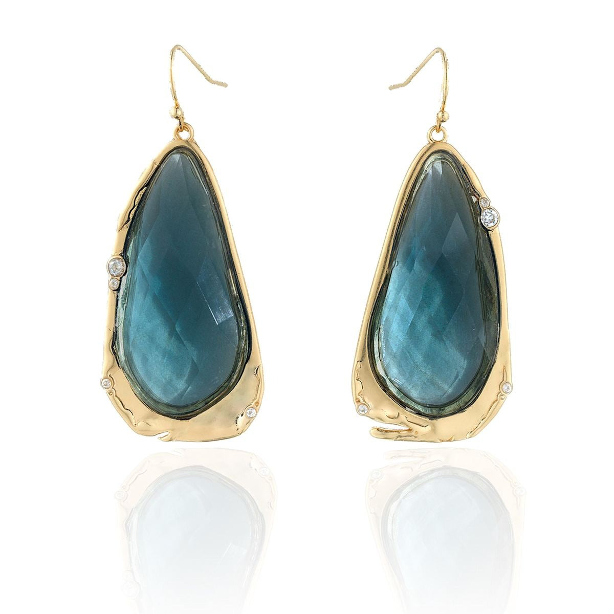 Fluid Teardrop Gemstone Statement Earrings