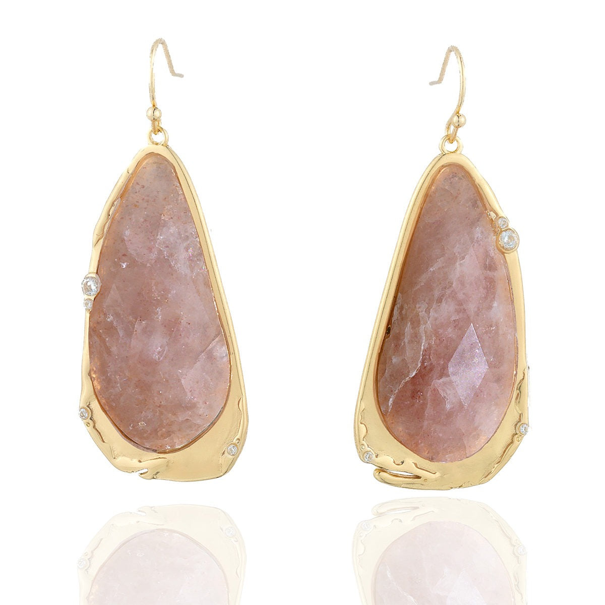 Fluid Teardrop Gemstone Statement Earrings