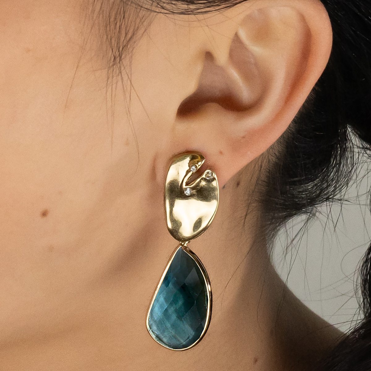 Golden Leaf Drop Earrings