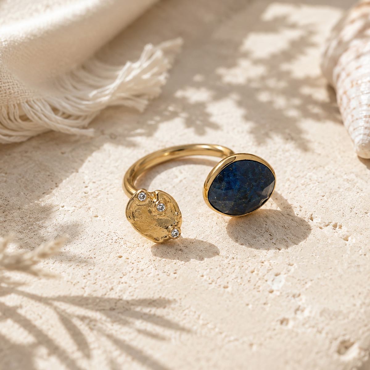 Lapis Lazuli Statement Ring | Gold Gemstone Ring
