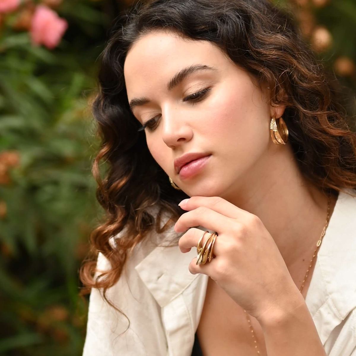 Organic Sparkle Stack Rings