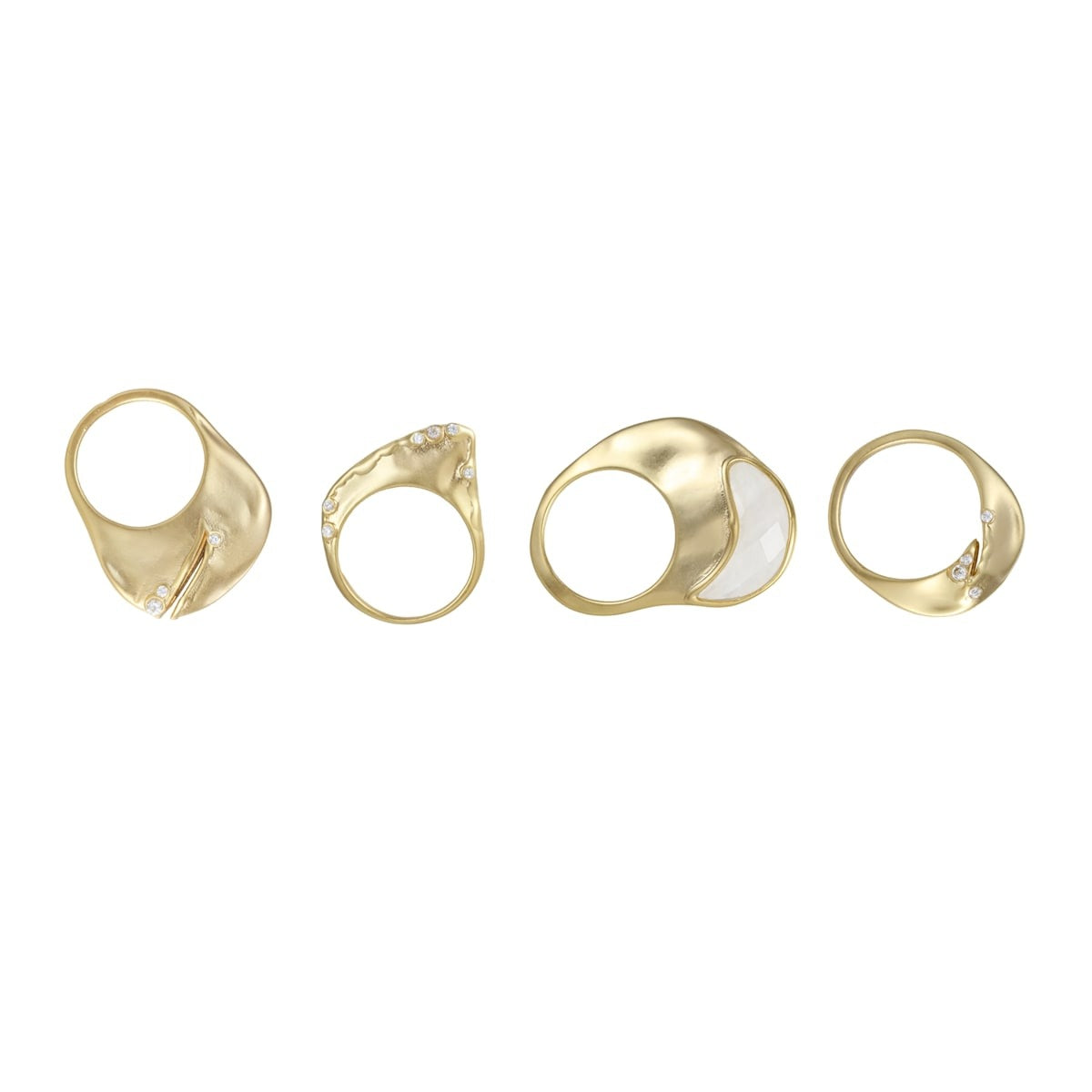 Organic Sparkle Stack Rings