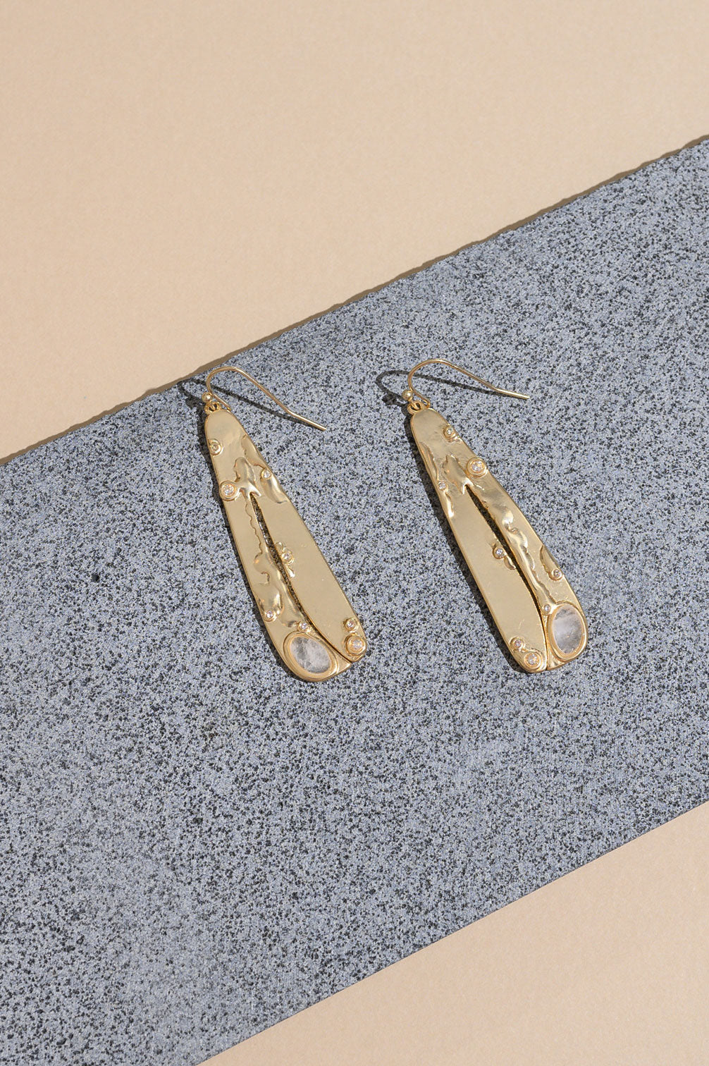 Organic Gemstone Petal Earrings