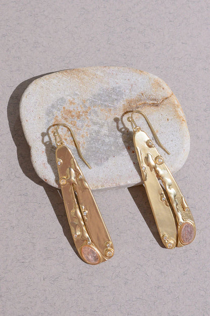 Organic Gemstone Petal Earrings
