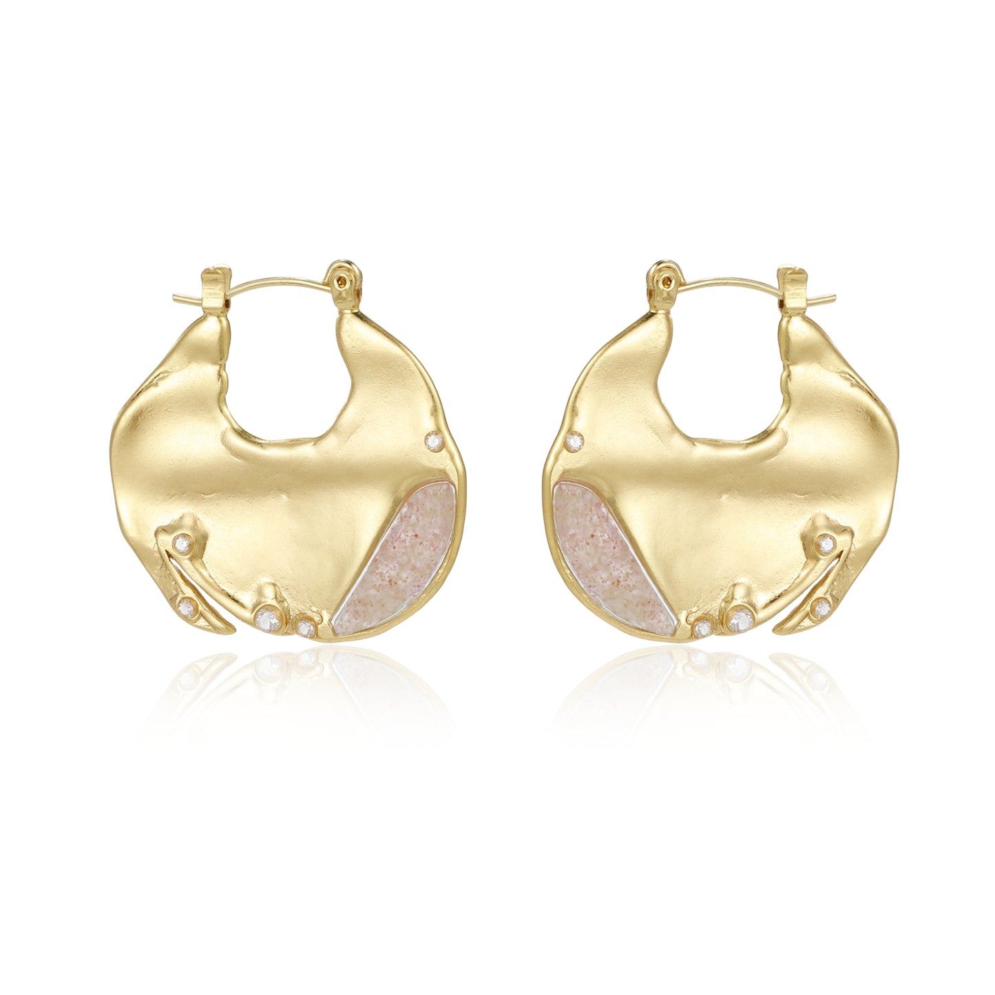 Sculptural Gem Huggies