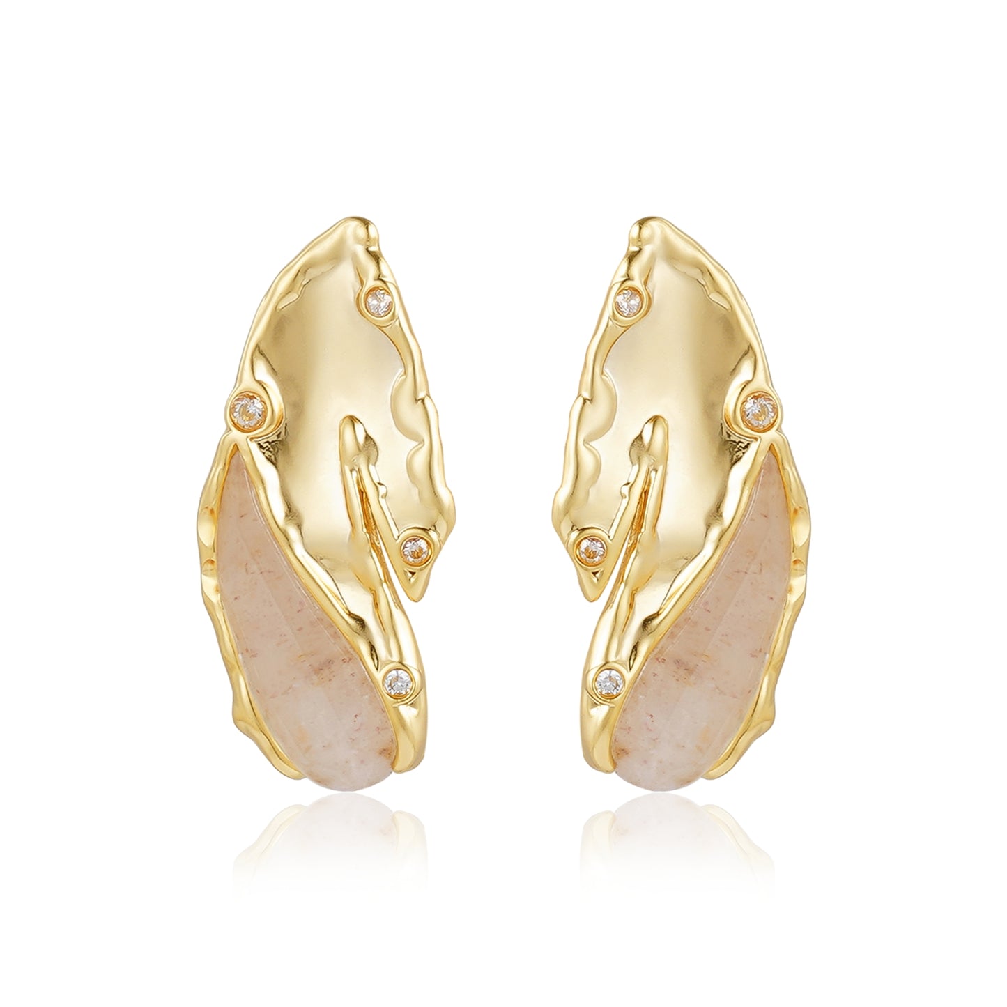 Lustrous Inlay Stud Earrings