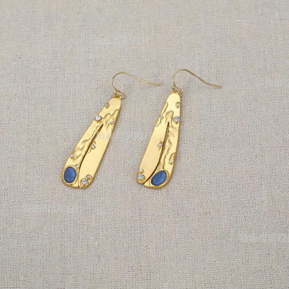 Organic Gemstone Petal Earrings