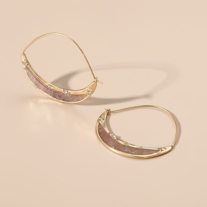 Crescent Gemstone Hoops