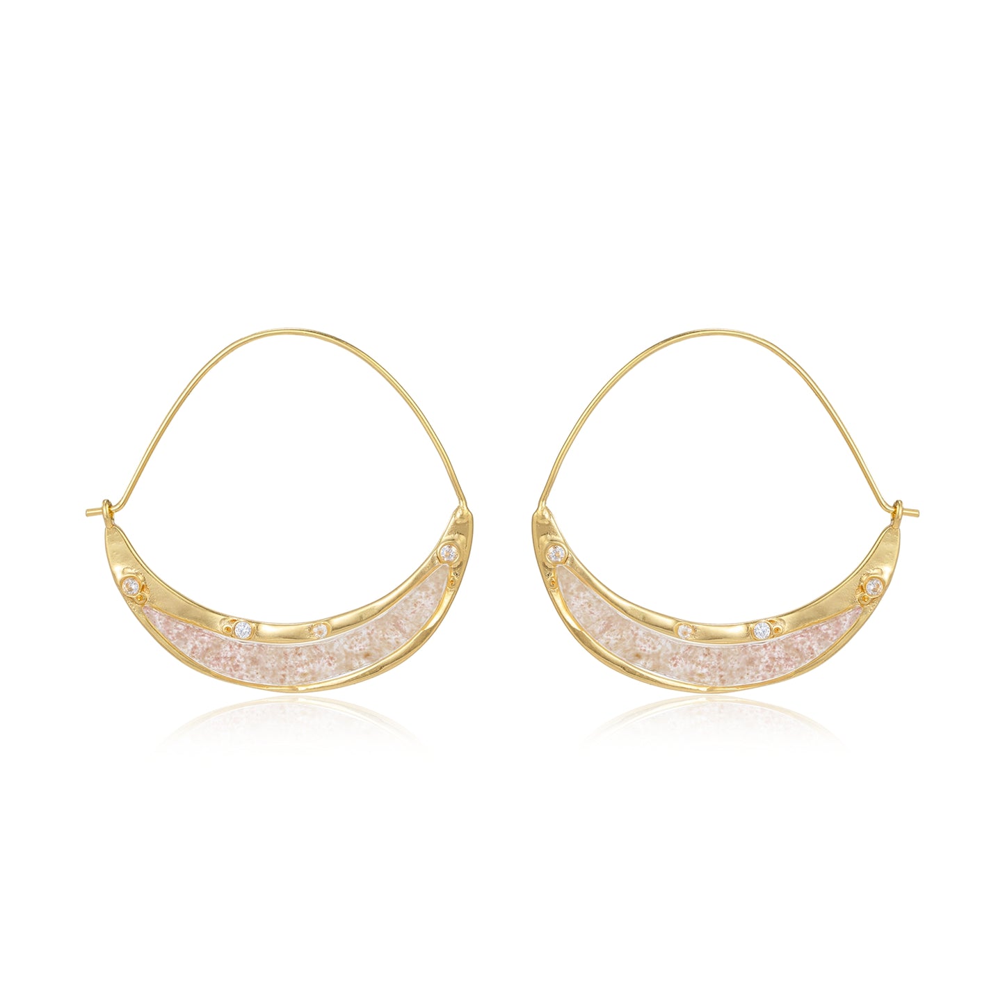 Crescent Gemstone Hoops