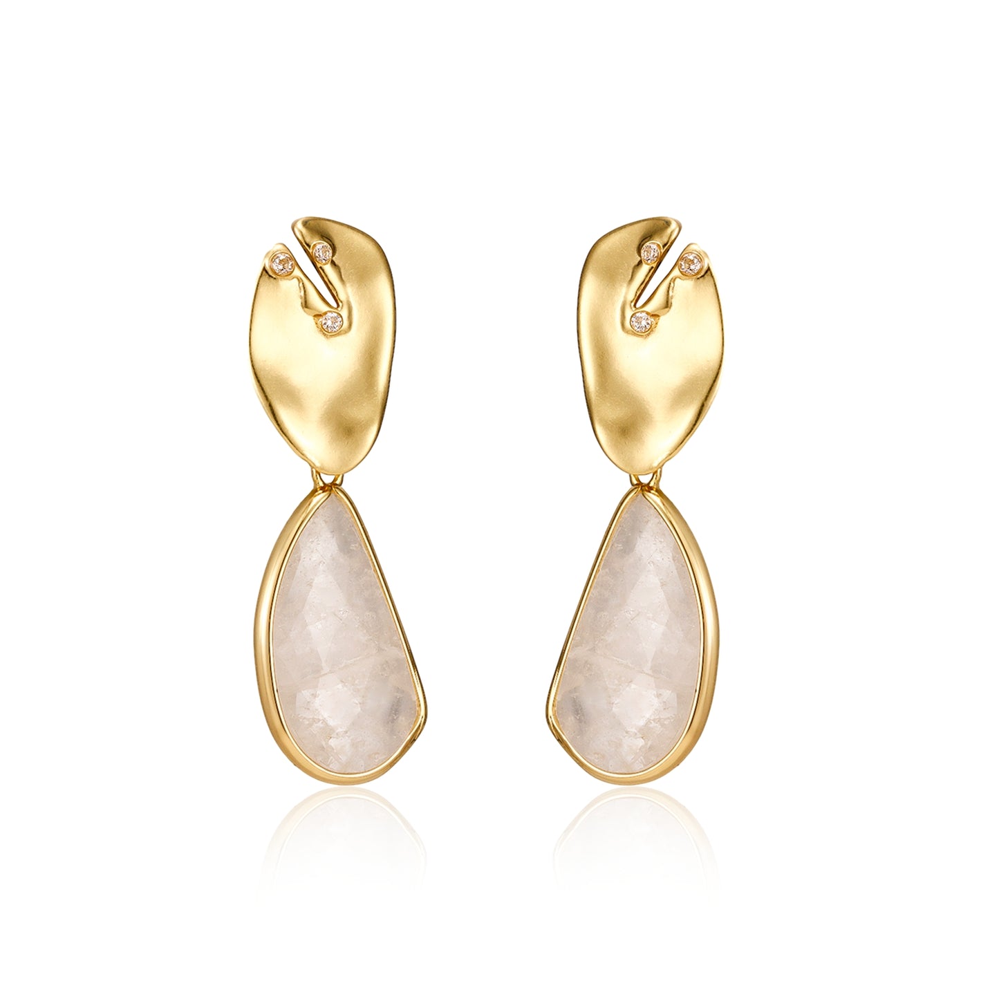 Golden Leaf Drop Earrings