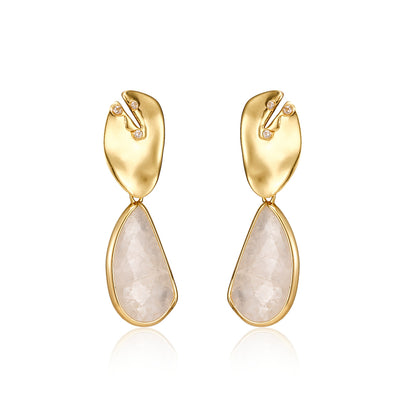 Golden Leaf Drop Earrings