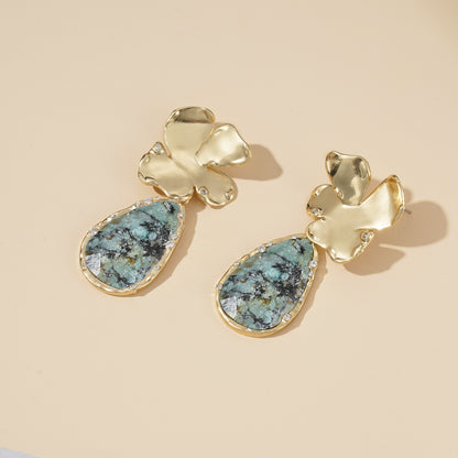 Golden Flora Drop Earrings