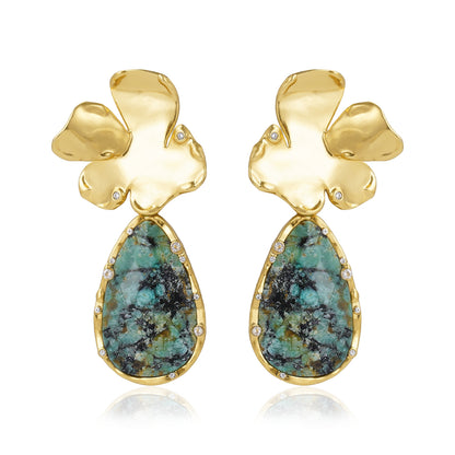 Golden Flora Drop Earrings
