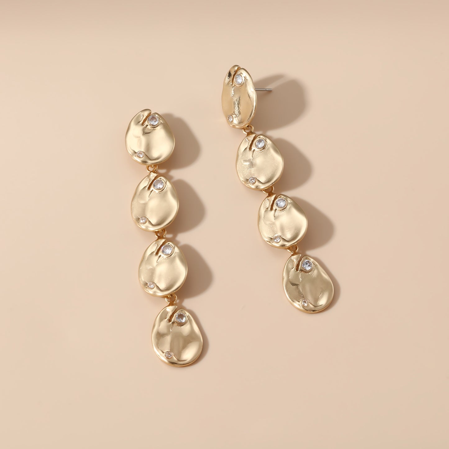 Golden Pebble Sparkle Earrings