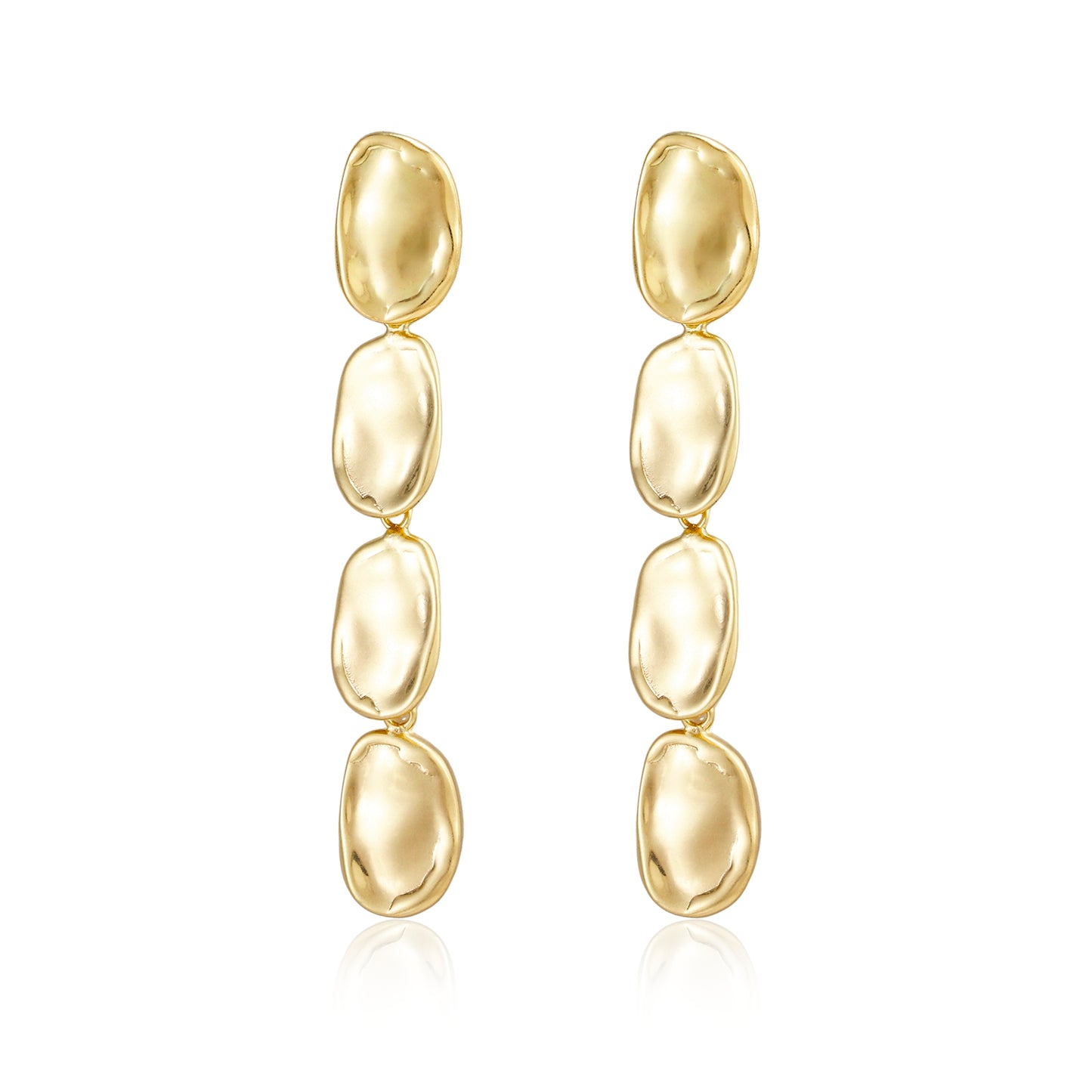 Golden Pebble Flow Earrings