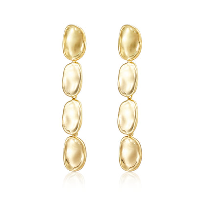 Golden Pebble Flow Earrings