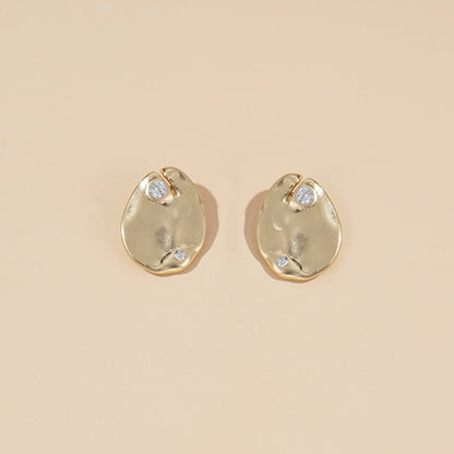Golden Pebble Earrings