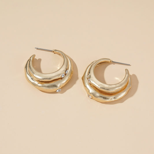 Modern Stacked Hoops Earring