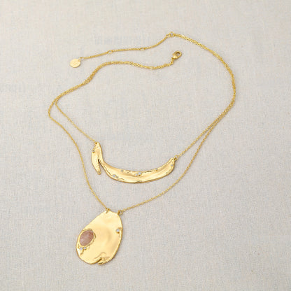 Gemstone Duo Pendant Necklace