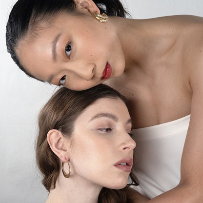 Curved Hoop Embrace Earrings