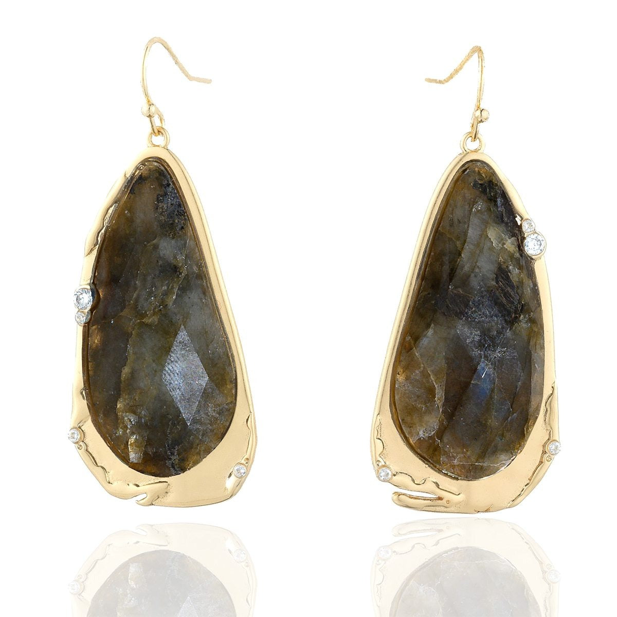 Fluid Teardrop Gemstone Statement Earrings