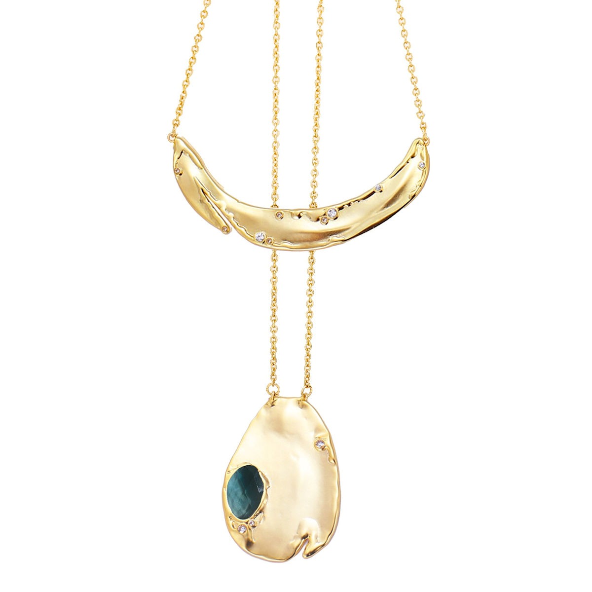 Gemstone Duo Pendant Necklace