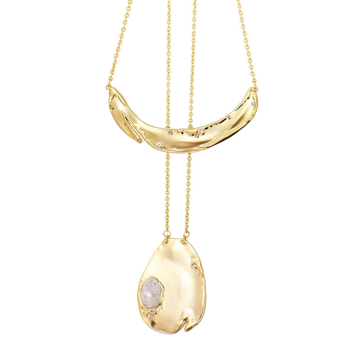 Gemstone Duo Pendant Necklace