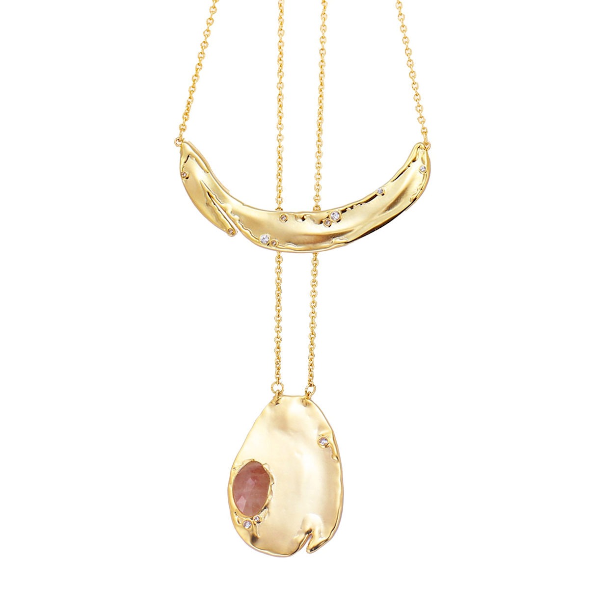 Gemstone Duo Pendant Necklace