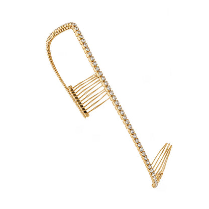 Gold Rhinestone Reverse Headband With Side Combs | Statement Hair Accessory