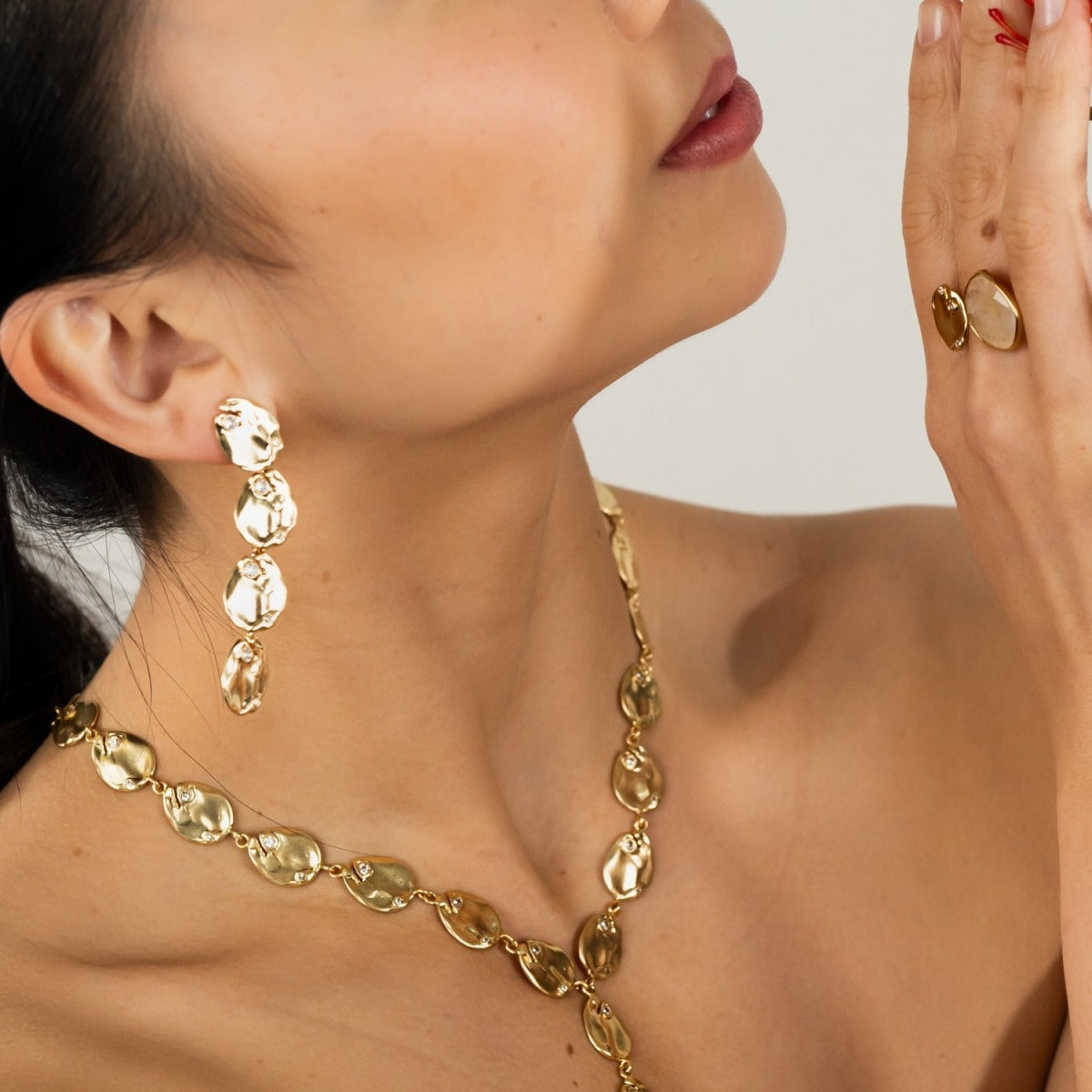Golden Pebble Sparkle Earrings