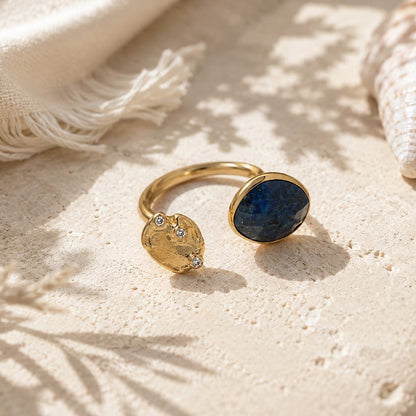 Lapis Lazuli Statement Ring | Gold Gemstone Ring