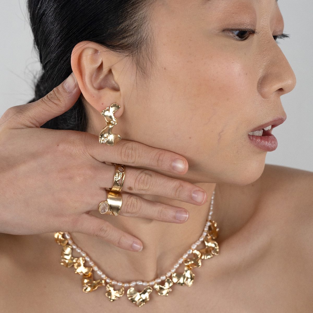 Mini Organic Foliage Earrings