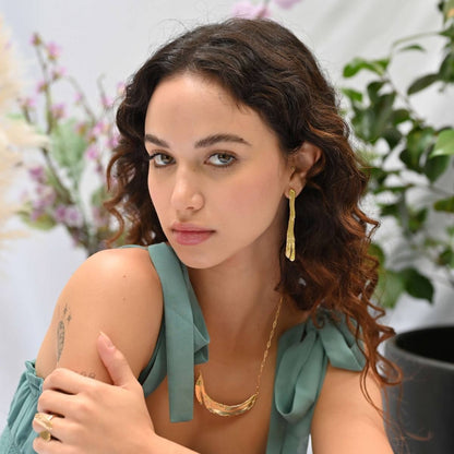 Natural Asymmetry Linear Earrings