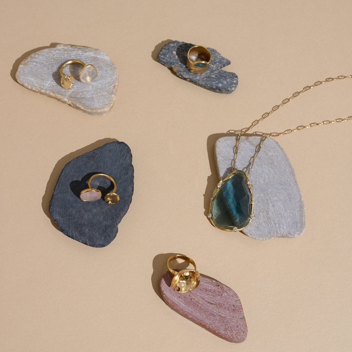 Organic Teardrop Statement Necklace